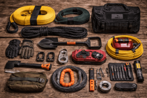 Recovery gear packed for a UTV trip to Wildcat Off-Road Park