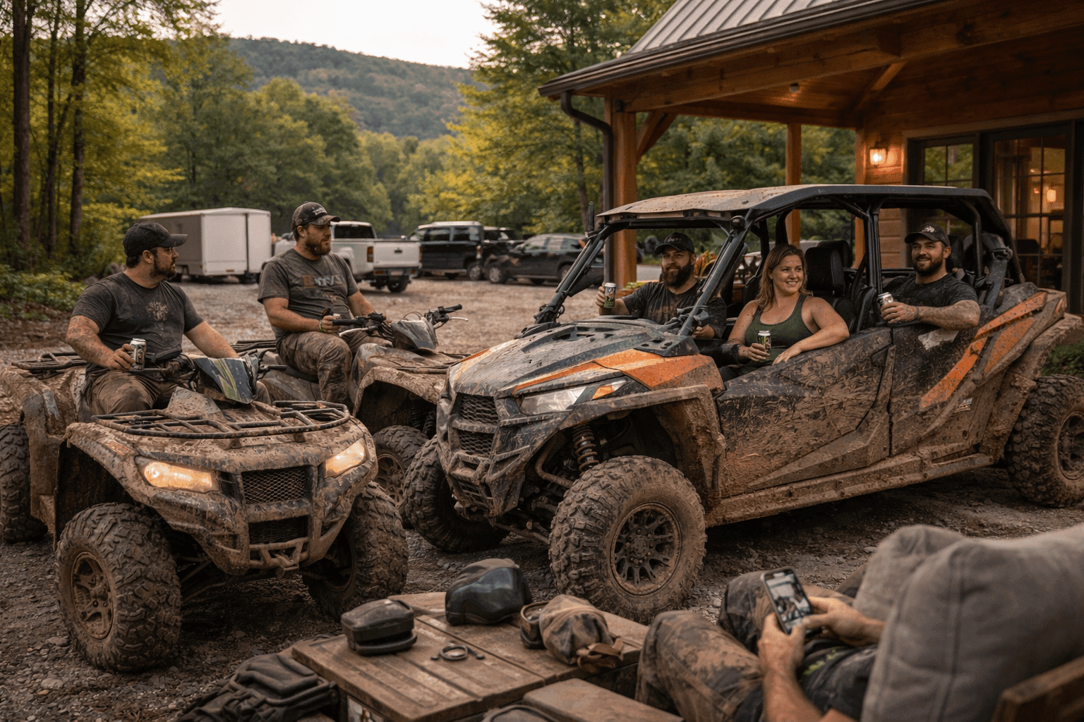 Cabin near Wildcat Off-Road Park with fire pit and outdoor rider hangout area