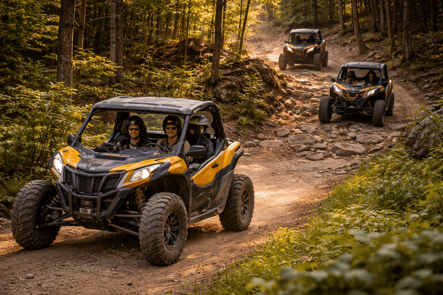 Beginner riders gaining confidence and preparing for harder trails at Wildcat