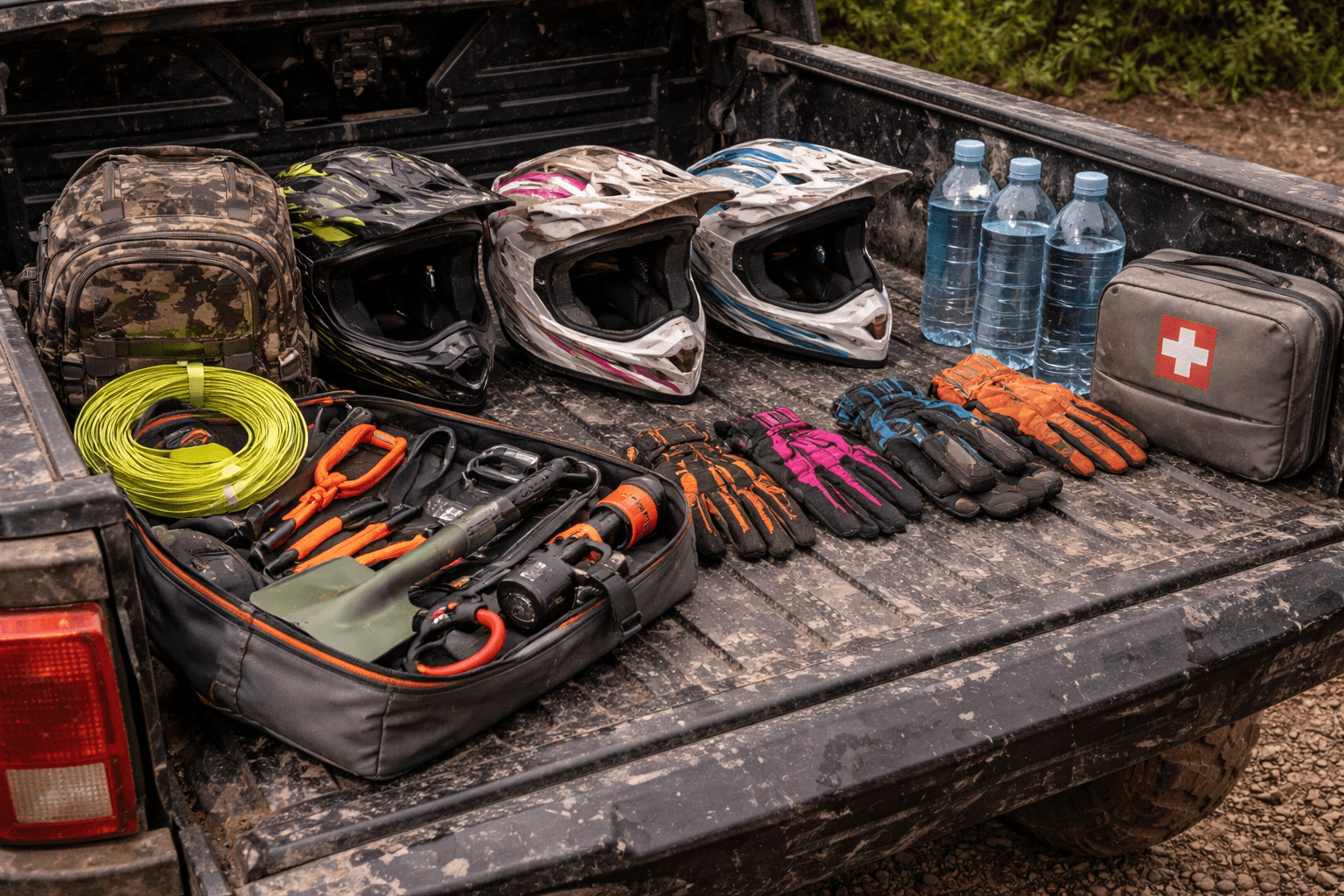 Beginner rider packing essential gear for Wildcat Off-Road Park