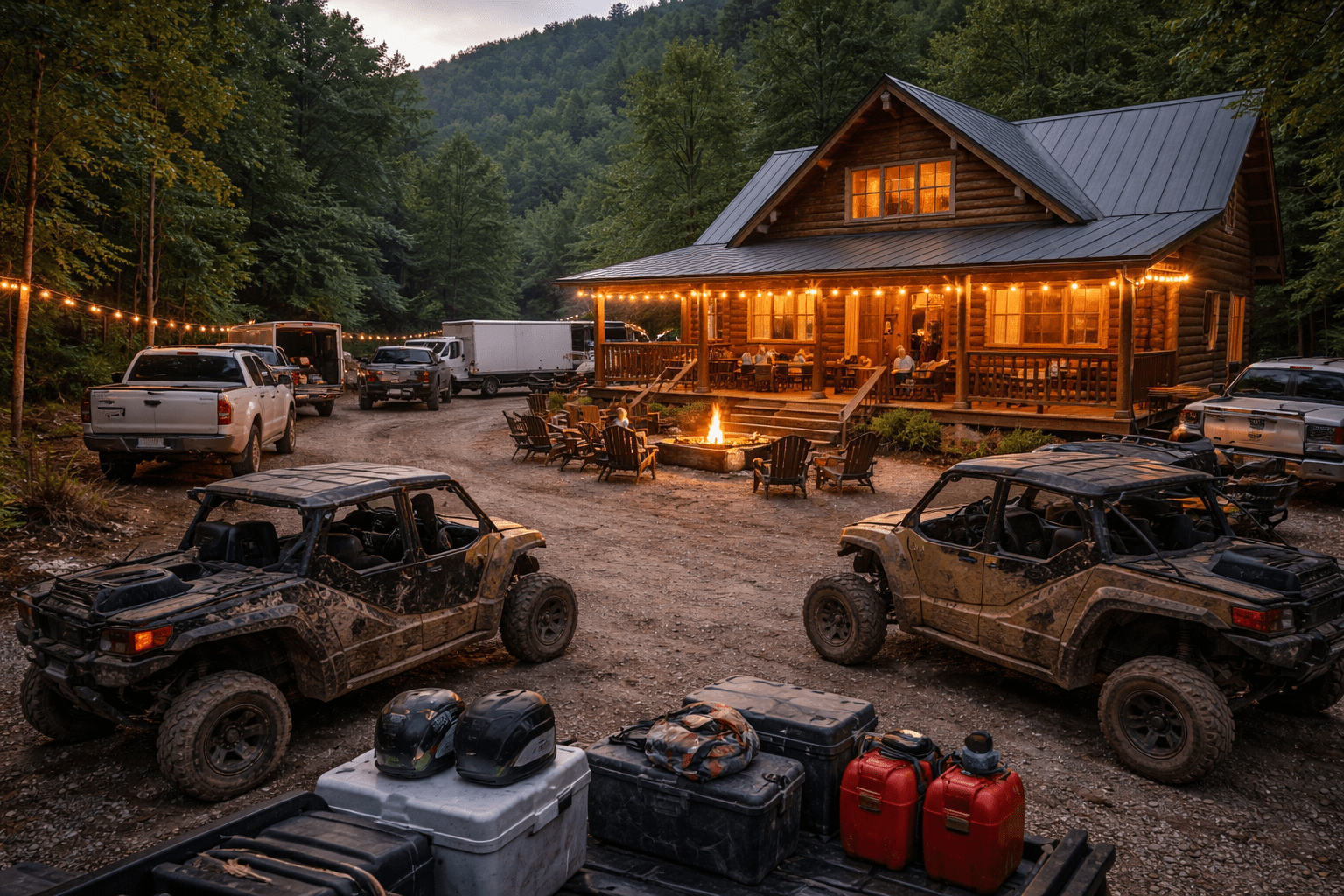 Cabin basecamp near Wildcat Off-Road Park supporting a full ride weekend